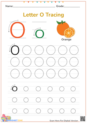 Letter O Tracing Worksheet for Kids