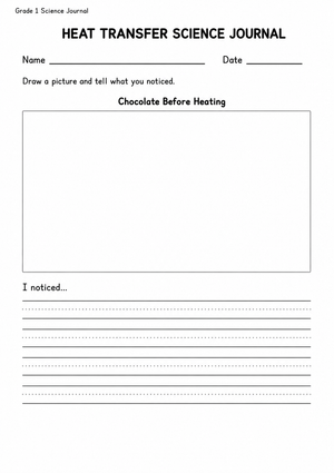 Grade 1 Heat Transfer — Printable No-Prep Worksheet