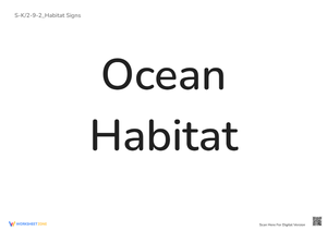 Ocean Habitat Intro: Kindergarten Animals & Ecosystems Worksheet