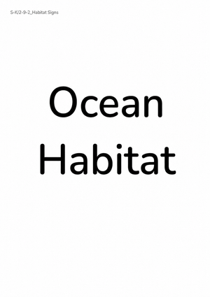 Ocean Habitat Essential Sign | Grade 1 Science Ready