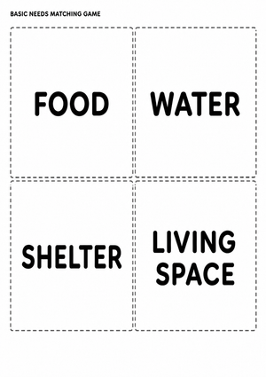 Grade 1 Basic Needs — Printable No-Prep Worksheet