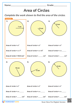 Area of Circles Practice