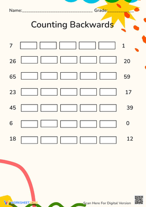 Counting Backwards: 0 - 100