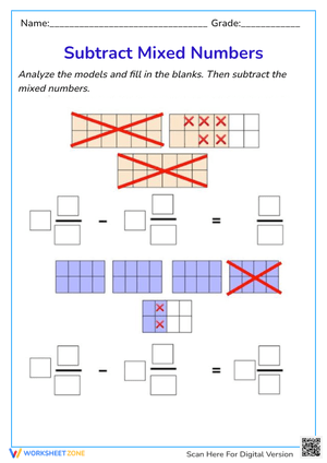 Subtract Mixed Numbers