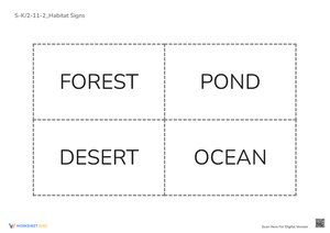 Habitat Matching Worksheet - Forest, Pond, Desert, Ocean!
