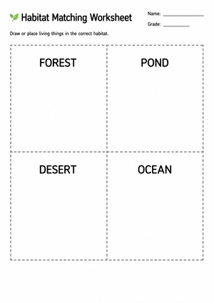 Animal Habitats Sorting Mat | Grade 1 Printable