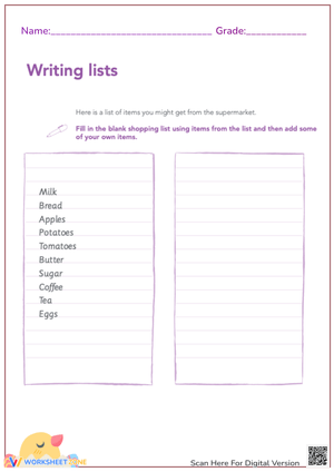 Writing Lists