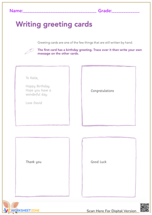 Writing Greeting Cards