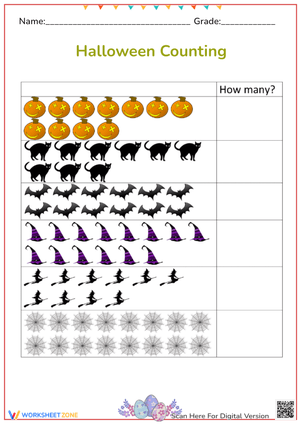 Count Spooky Items: Halloween Math Worksheet
