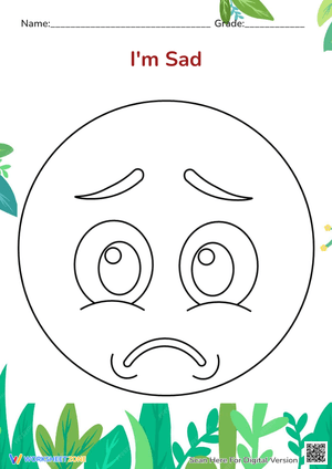 I'm Sad' Emotion Coloring Page - Preschool & Kindergarten Activity