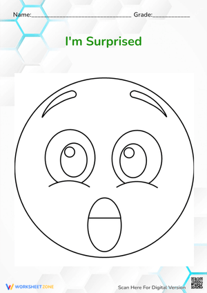 Surprised Emoji Coloring Page - Feelings & Emotions Activity
