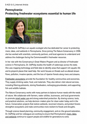 Freshwater Ecosystems Worksheet | Grade 6-12 Essential