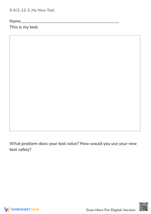Invent a Tool! Drawing & Problem Solving Worksheet K-2