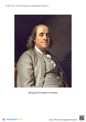 Benjamin Franklin Worksheet: Famous Inventor & Scientist for K-2