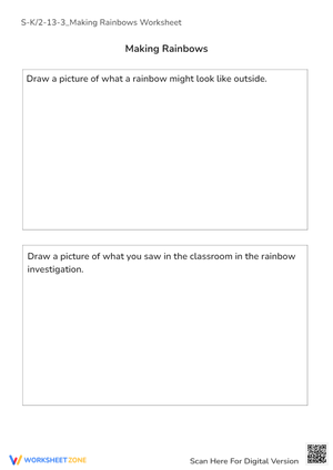 Making Rainbows Drawing Prompts - K-1 Science Activity