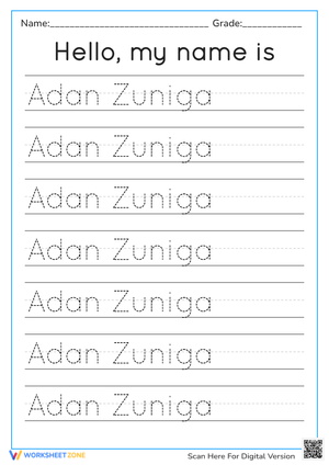 Name Tracing worksheet