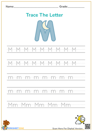 Trace the Letter M Worksheet
