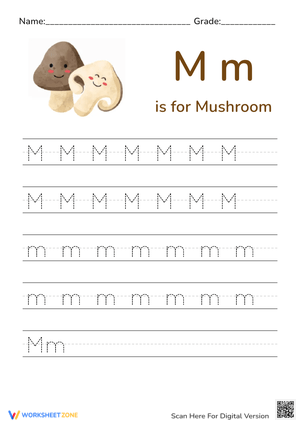 M is for Mushroom! Handwriting Fun