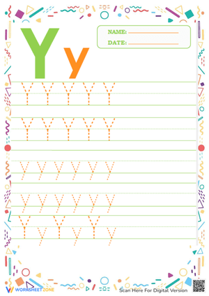 Trace the Letter Y Worksheet