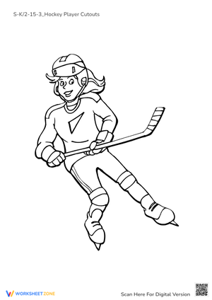 Female Hockey Player Coloring Page - Sports Fun for Kids!