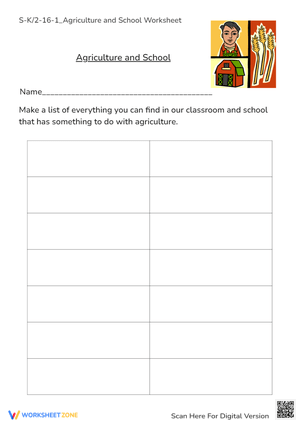 Agriculture in School Worksheet - Find Farm Items! (K-2)