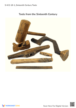 16th Century Tools Worksheet - History & Craftsmanship Activity
