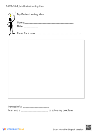 My Idea Brainstorming Worksheet - Creative Problem Solving K-2