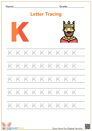 Letter Tracing Fun: K for King