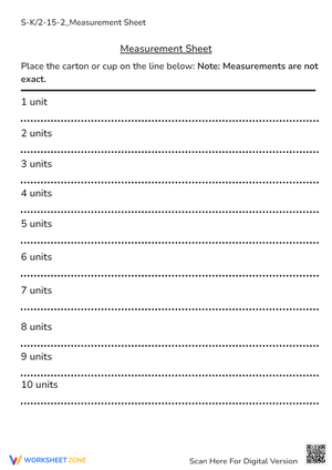 Measure with Non-Standard Units - K/1 Math Worksheet