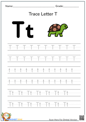 Letter T Tracing Worksheet | Essential Grade K Ready