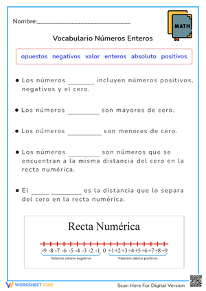 Integers Vocabulary Worksheet | Grade 6 Math Ready