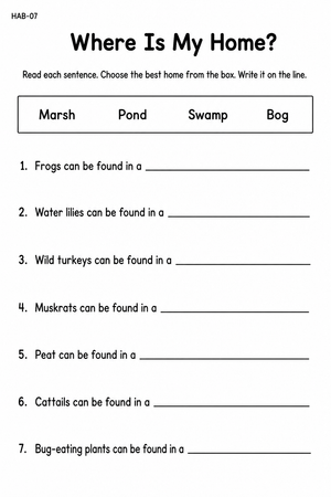 Animal Habitats Worksheet | Grade 2 Essential Science