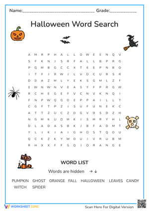 Halloween Word Search | Grade 1-2 Essential Activity