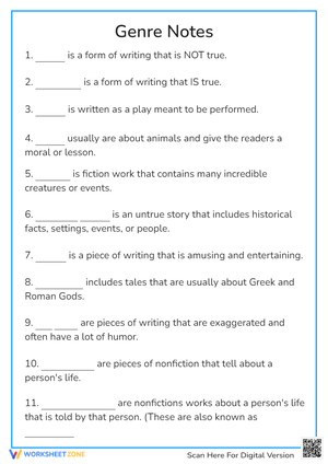 Literature genre notes