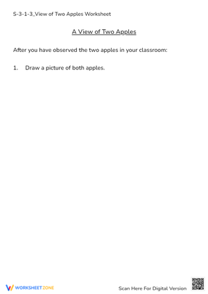 Apple Observation Drawing Worksheet - K-1 Art Activity