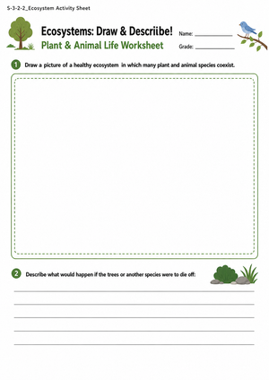 Grade 3 Ecosystems — Printable No-Prep Worksheet