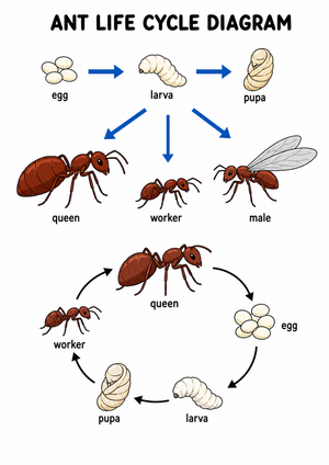 Printable Ant Life Cycle Diagram | Grade 3 Science