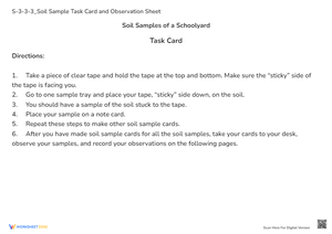 Soil Sample Collection Task Card - Schoolyard Science Activity