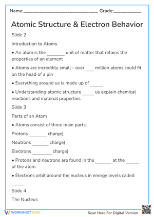 Atomic structure and electron behavior