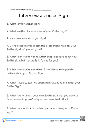Interview a Zodiac Sign