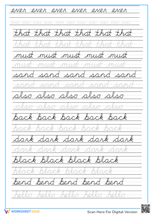 Improve Cursive Handwriting Practice