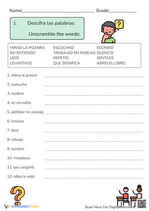Unscramble the words