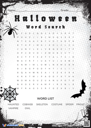 Halloween Haunted House Word Search