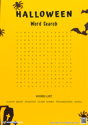 Halloween Monster Vocabulary Word Search | Grade 3 Ready