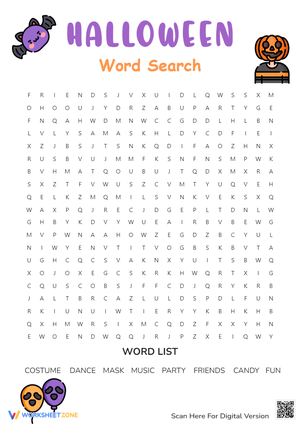 Halloween Party Time Word Search