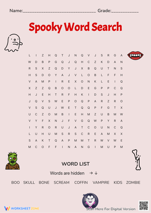 Spooky Word Search Puzzle for Halloween Fun