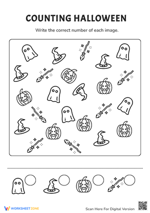 Counting Creepy Critters Counting Worksheet