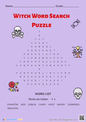 Witchy Word Search Puzzle