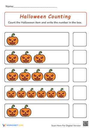 Pumpkin Counting Worksheet
