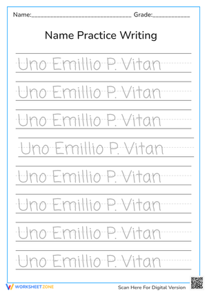 Name Practice Writing